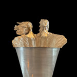 Standhaft im Lebenswind. Bronzeskulptur und Eisen. 157 x 66 x 20 cm